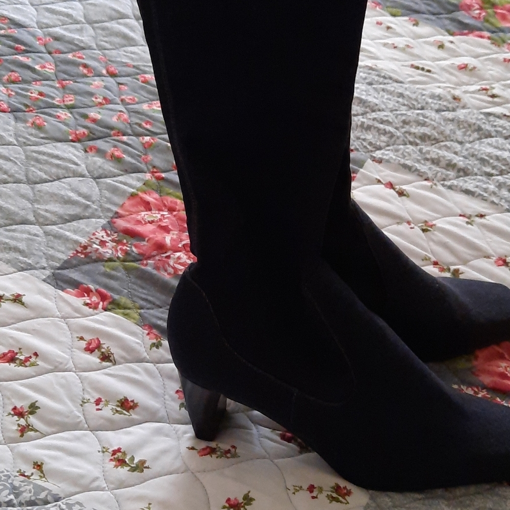 Denim boots